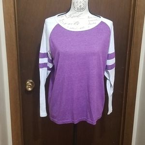 Purple and white shirt